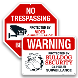 Image of Beware Of Dog Surveillance Signs