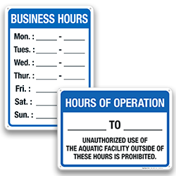 Image of Business Hours Signs