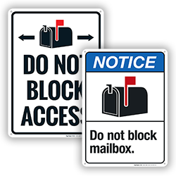 Image of Do No Block Mailbox Signs