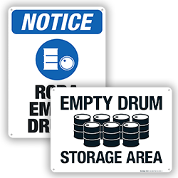 Image of Drum Storage Signs