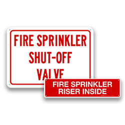 Image of Fire Riser And Sprinkler Signs