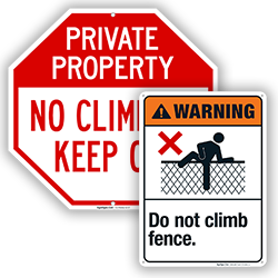 Image of No Climbing Signs