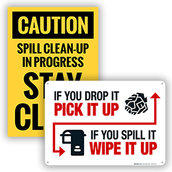 Image of Spill Clean Up Signs