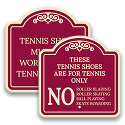 Image of Tennis Court Rules Signs