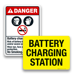 Battery Charging & Storage Signs