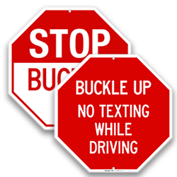 Image of Buckle Up Seat Belt Signs