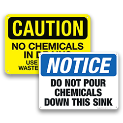 Chemical Disposal Signs
