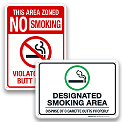 Cigarette Butt Disposal Signs