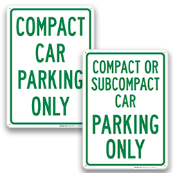 Image of Compact Car Reserved Parking Signs