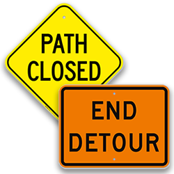 Image of Construction Closure & Detour Signs