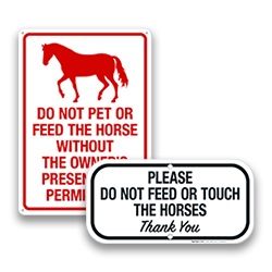 Image of Do Not Feed Horses Signs