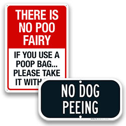 Dog Poop & Pee Signs