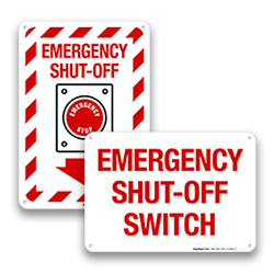 Emergency Shutoff Signs