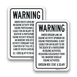 Image of Equine Liability & Agritourism Signs