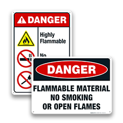 Flammable Hazard Signs