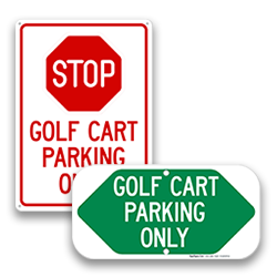 Image of Golf Cart Reserved Parking Signs