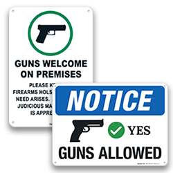 Image of Guns Welcome Signs