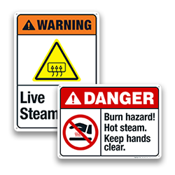 Image of Hot Water & Steam Signs