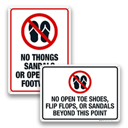 Image of No Open Toed Shoes Signs