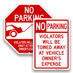 No Parking Tow Away Signs
