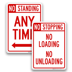No Stopping & No Standing Signs