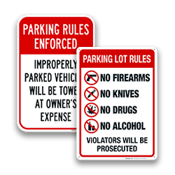 Image of Parking Lot Rules Signs