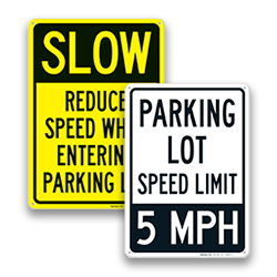 Image of Parking Lot Speed Limit Signs