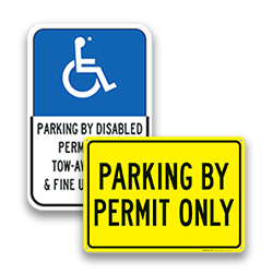 Image of Reserved Parking Permit Signs