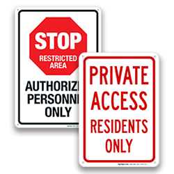 Restricted Area Property Signs
