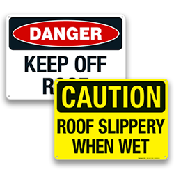 Roof Fall Protection Signs
