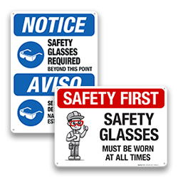 Image of Safety Glasses Required Signs