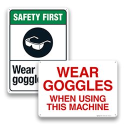 Image of Safety Goggles Required Signs