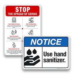 Image of Sanitize Your Hands Signs