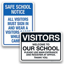 Image of School Visitors Signs