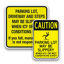 Image of Slippery When Icy Or Wet Signs