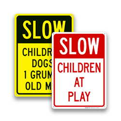 Image of Slow Down Children & Pets Signs