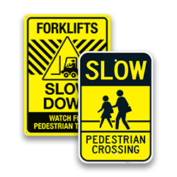 Slow Pedestrian Signs