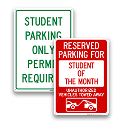 Image of Student Reserved Parking Signs