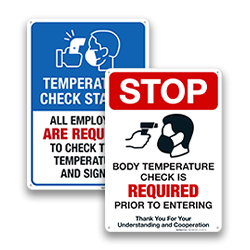 Temperature Check Station Signs