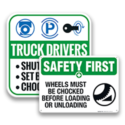 Image of Truck Wheel Chock Signs