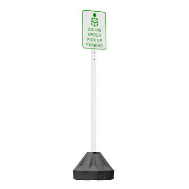 Portable Sign Post - Thick Walled Plastic, 18" Base with 60" post