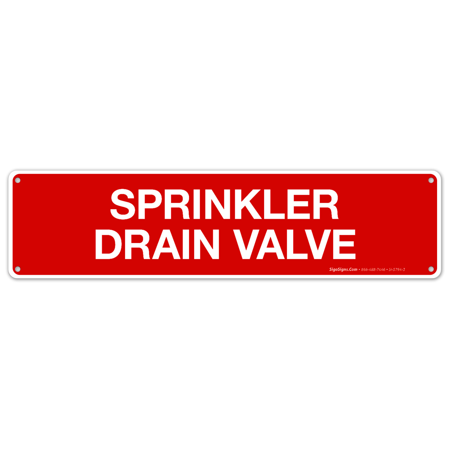 Sprinkler Drain Valve Sign, Fire Safety Sign