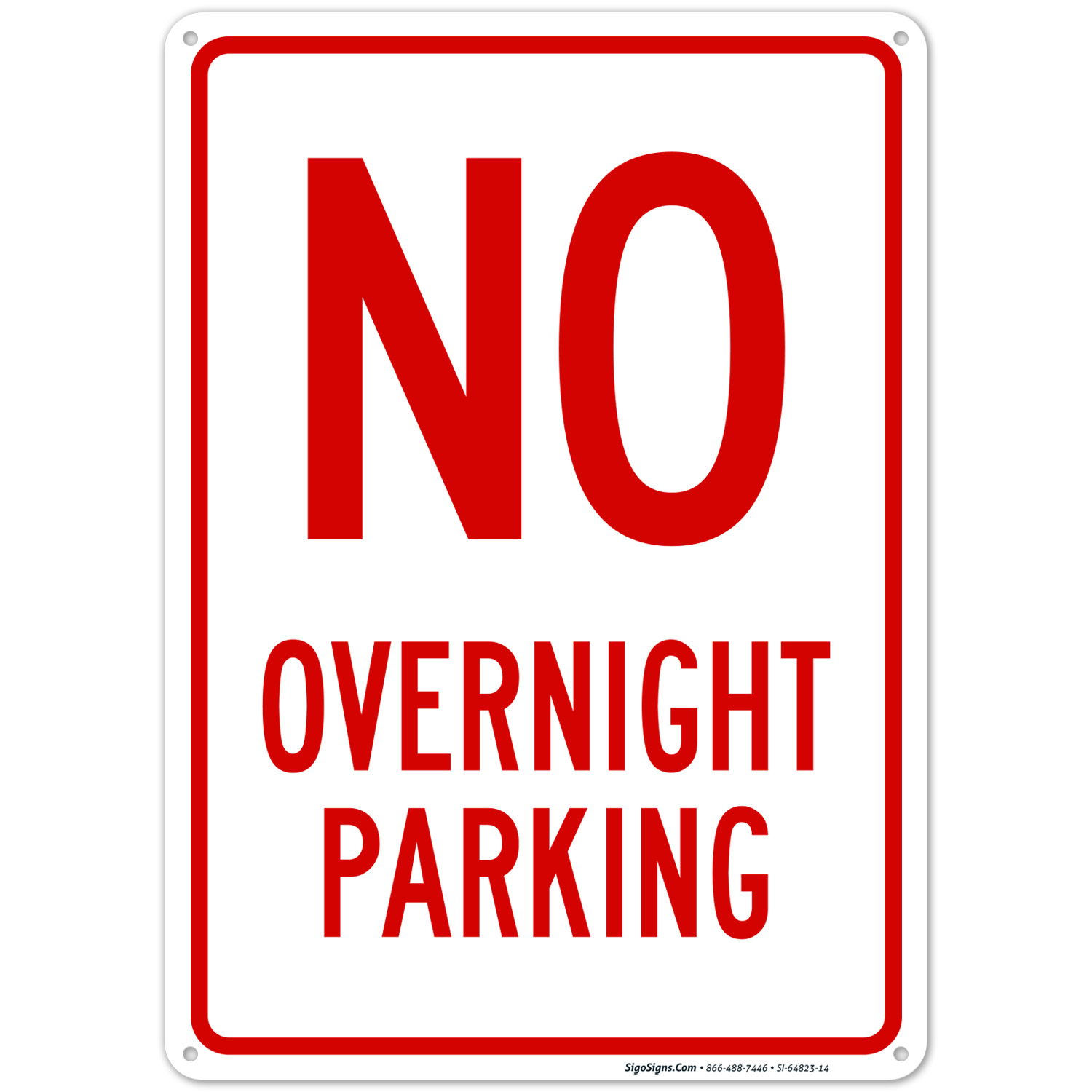 No Overnight Parking Sign, (SI-64823)