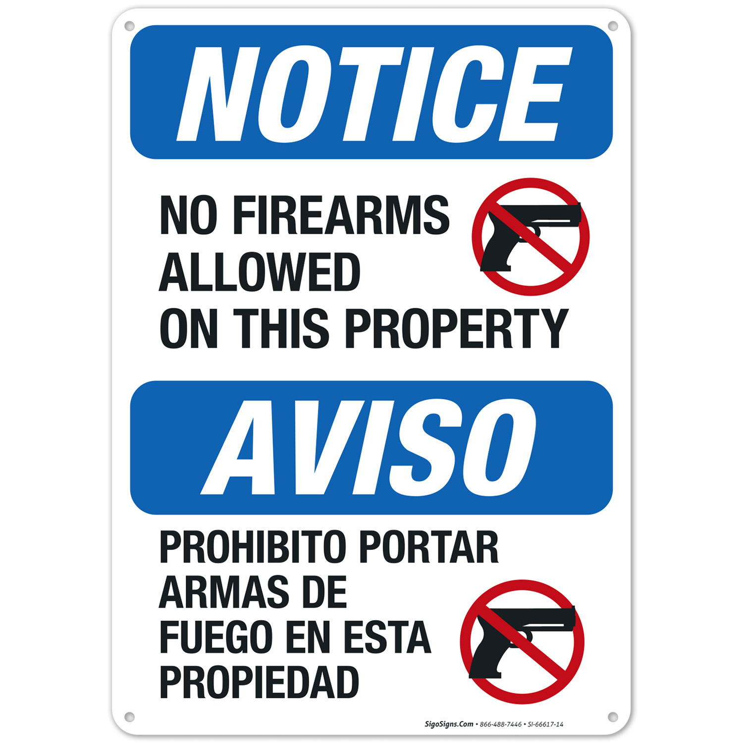 No Firearms Allowed On This Property Sign