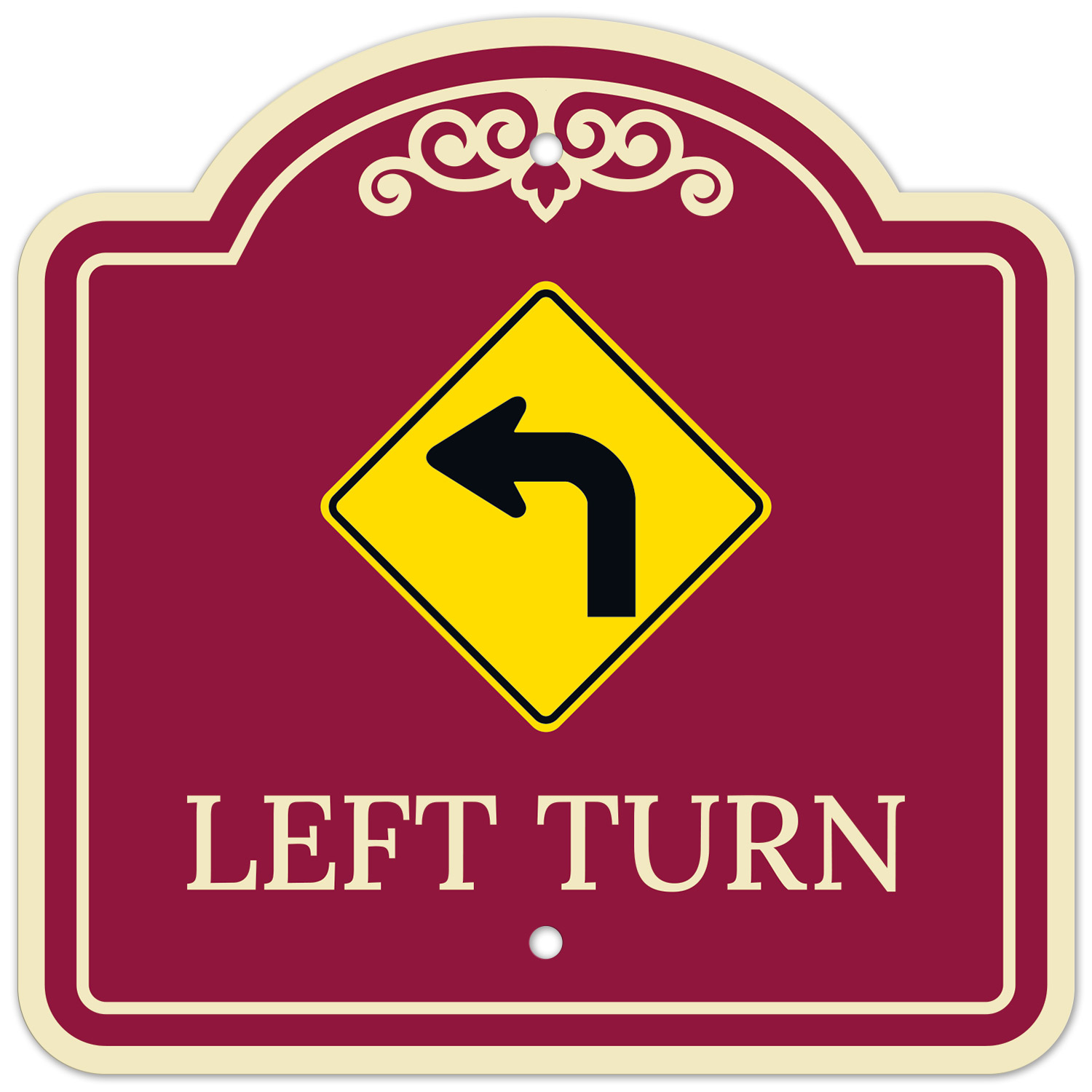Left Turn Allowed Décor Sign