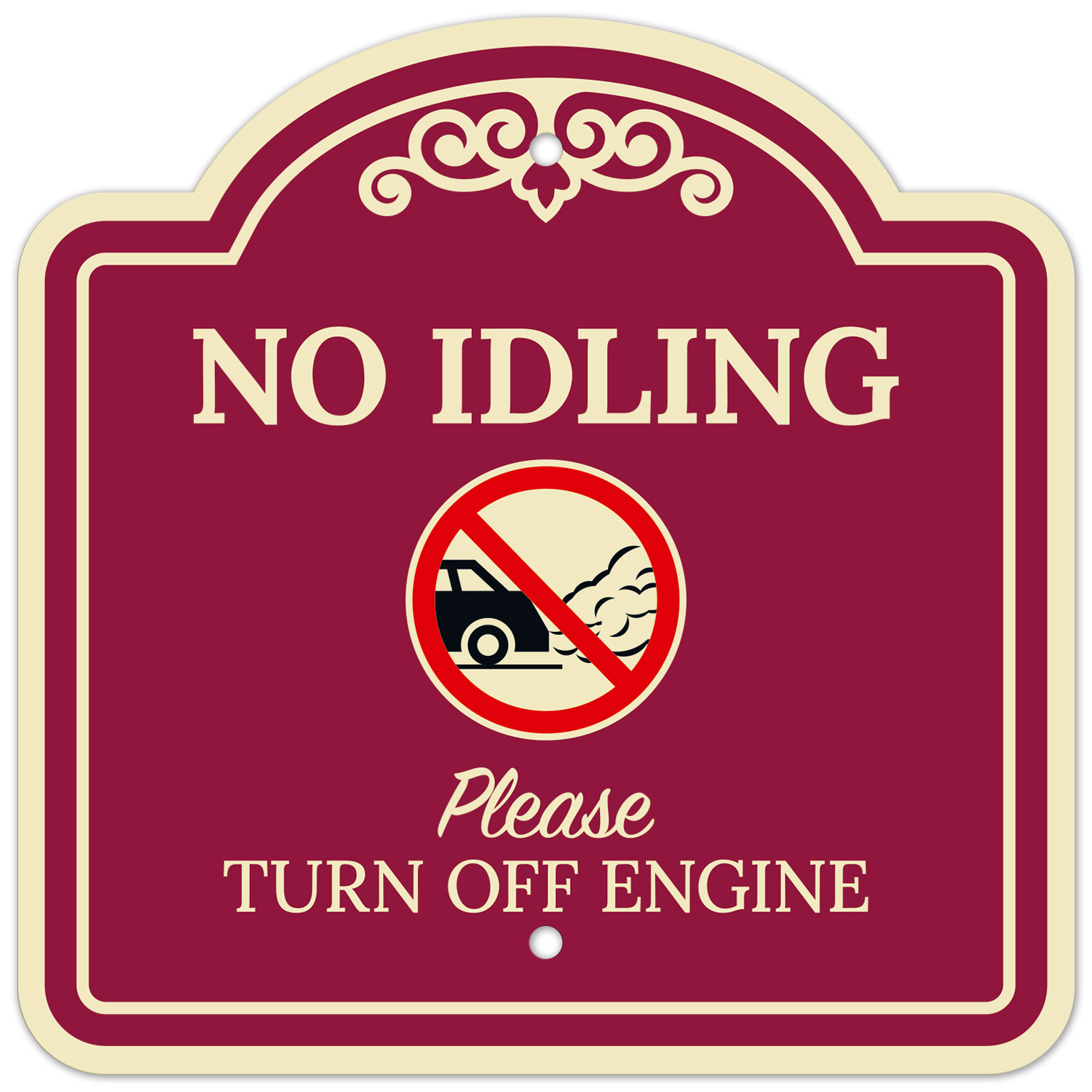 No Idling Please Turn Off Engine With Symbol D├⌐cor Sign