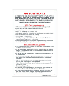 Fire Safety Notice Door Sticker, Non Fireproof Building, FDNY Sign, Required By NYC HPD