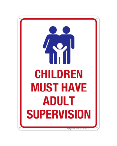 Pool Sign, Children Must Have Adult Supervision Sign