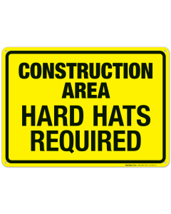 Construction Area Hard Hats Required Sign, OSHA Danger Sign, (SI-4302)