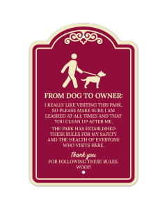 From Dog To Owner I Really Like Visiting This Park D&eacute;cor Sign
